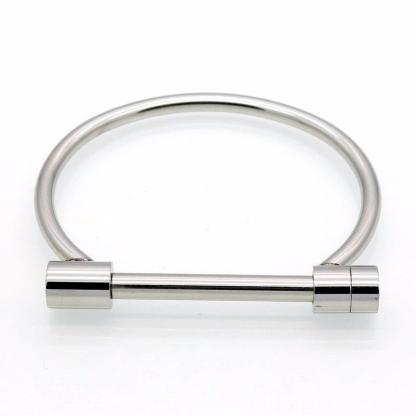 Unisex Shackle Screw Cuff Bangles for Women Punk Black Gun Rose Gold Color 316L Stainless Steel Bracelet - Personalized Jewel