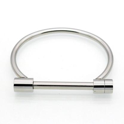 Unisex Shackle Screw Cuff Bangles for Women Punk Black Gun Rose Gold Color 316L Stainless Steel Bracelet - Personalized Jewel