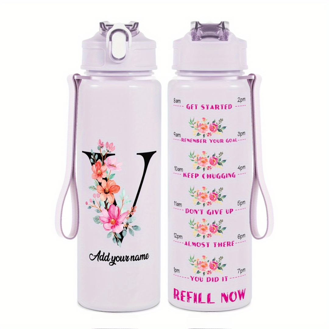 Personalized Water Tracker Bottle With Custom Name