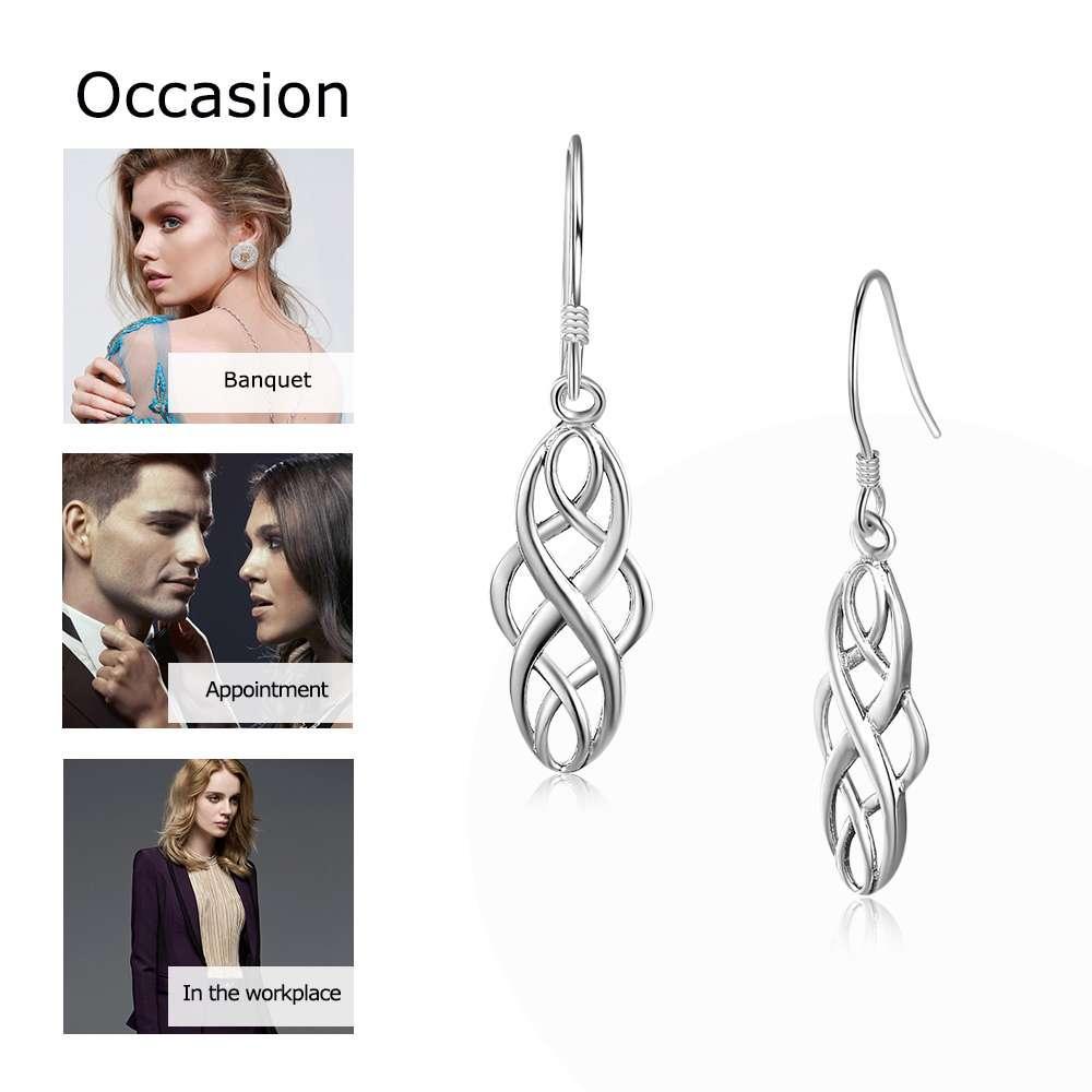 Vintage Hollow Pattern 100% 925 Sterling Silver Drop Earrings For Women Fashion Style Jewelry Gift For Girls - Personalized Jewel