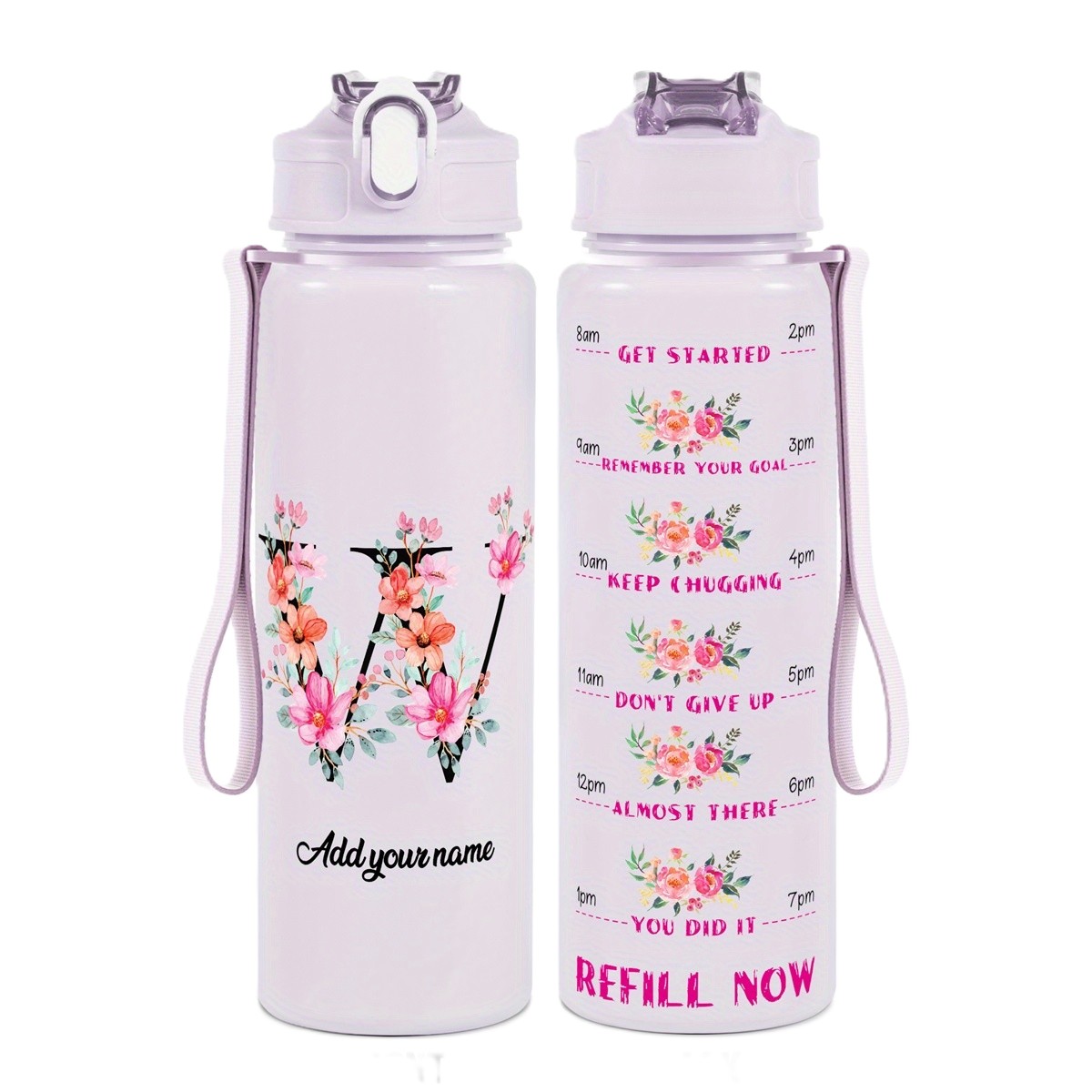 Personalized Water Tracker Bottle With Custom Name