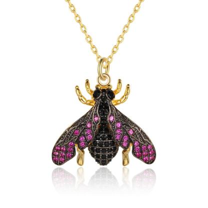 Women Fashion Gold Color Copper Necklace with Bee Shaped Pendant, Trendy Jewelry for Girls - Personalized Jewel