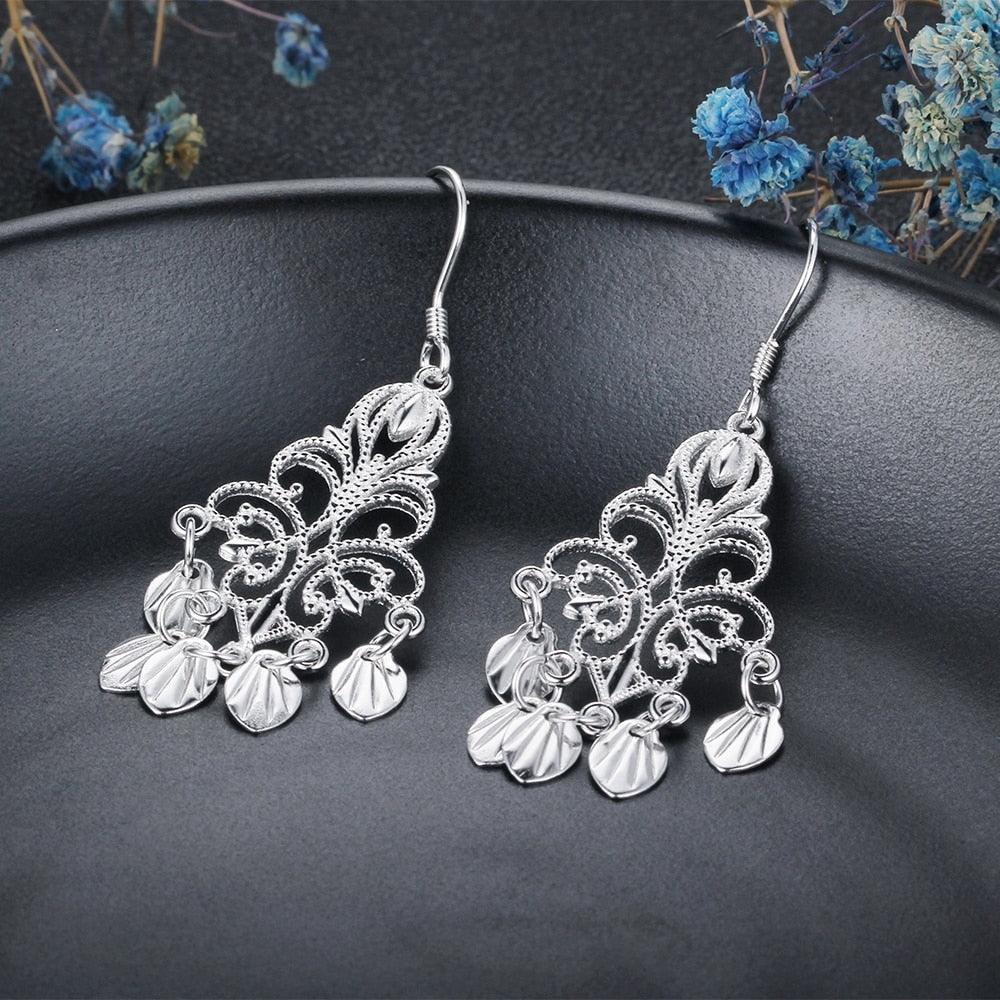 Women’s 925 Sterling Silver Chandelier Drop Earrings, Party Jewelry Gift for Her - Personalized Jewel