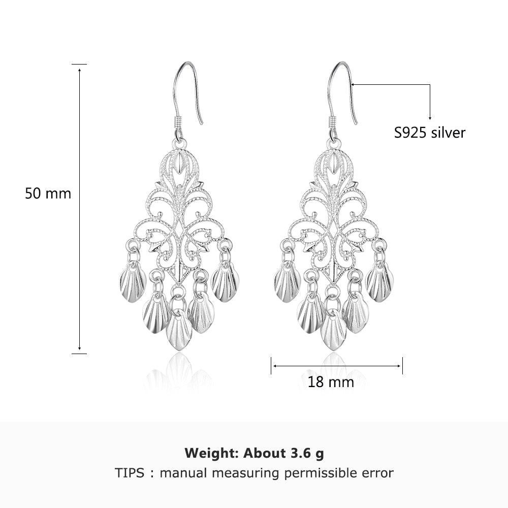 Women’s 925 Sterling Silver Chandelier Drop Earrings, Party Jewelry Gift for Her - Personalized Jewel