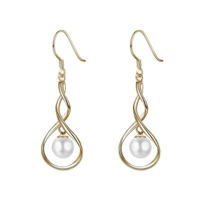 Women’s 925 Sterling Silver Drop Earrings, Golden Color with Pearl, Trendy Jewelry for Ladies - Personalized Jewel