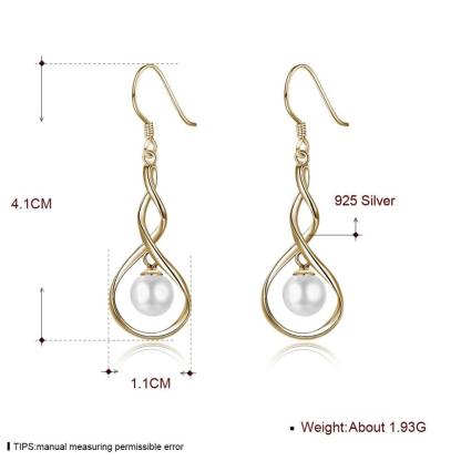 Women’s 925 Sterling Silver Drop Earrings with Pearl, Hypoallergenic, Valentine’s Day Gift for Ladies - Personalized Jewel