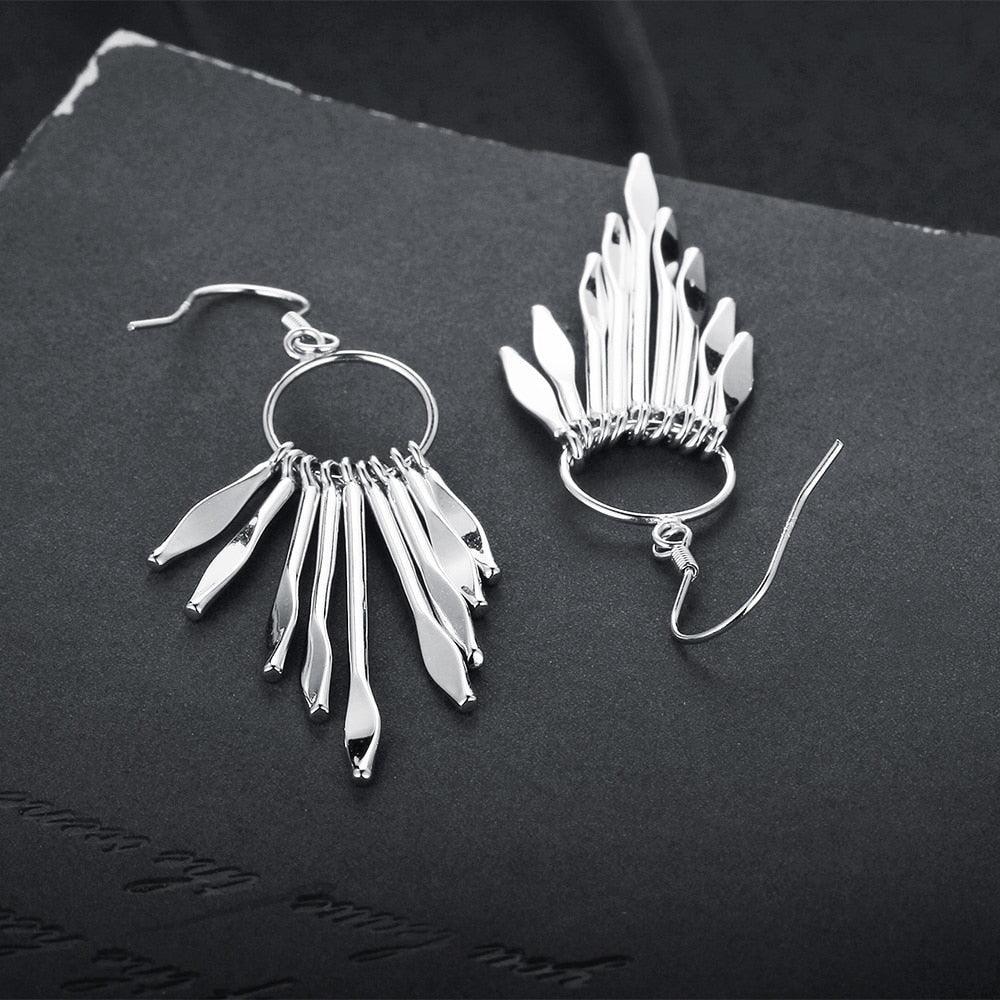 Women’s 925 Sterling Silver Hook Earrings with Tassels, Best Jewelry Party Gift for Her - Personalized Jewel