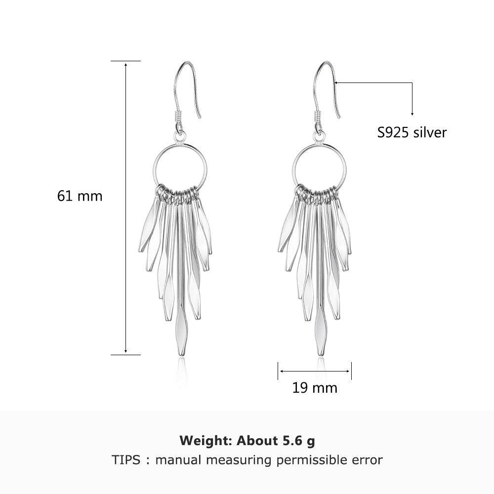 Women’s 925 Sterling Silver Hook Earrings with Tassels, Best Jewelry Party Gift for Her - Personalized Jewel