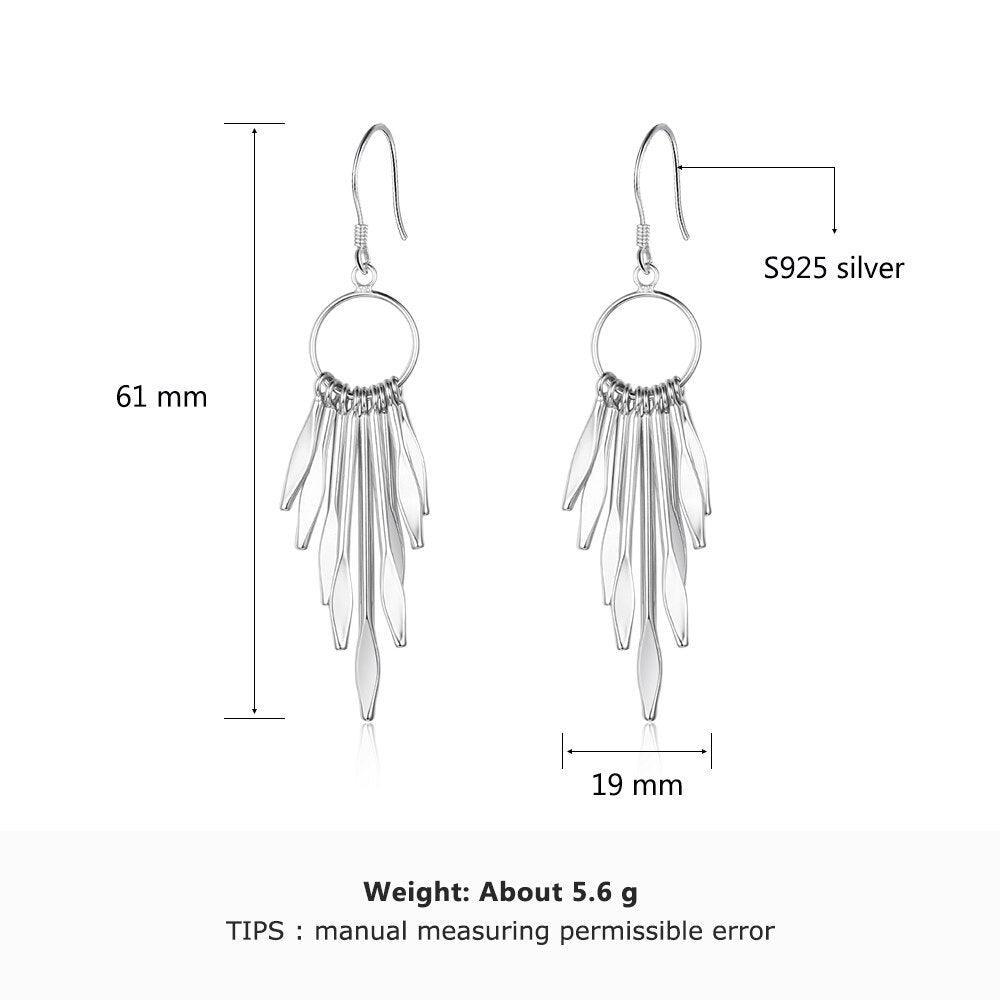 Women’s 925 Sterling Silver Hook Earrings with Tassels, Best Jewelry Party Gift for Her - Personalized Jewel