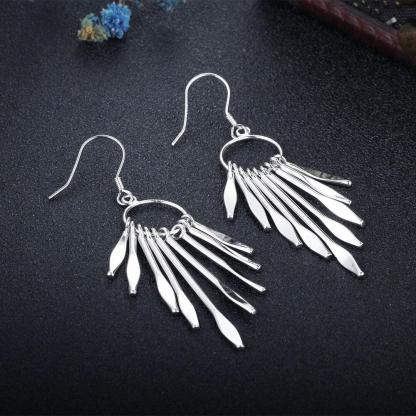 Women’s 925 Sterling Silver Hook Earrings with Tassels, Best Jewelry Party Gift for Her - Personalized Jewel