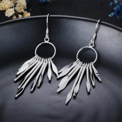 Women’s 925 Sterling Silver Hook Earrings with Tassels, Best Jewelry Party Gift for Her - Personalized Jewel
