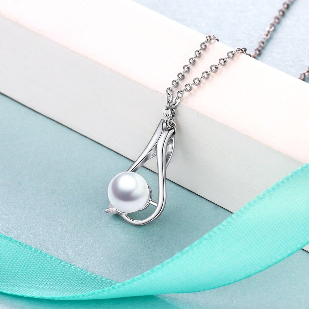 Women’s 925 Sterling Silver Necklace & Water Drop Shape Pendant with Pearl, Classic Fine Jewelry for Ladies - Personalized Jewel