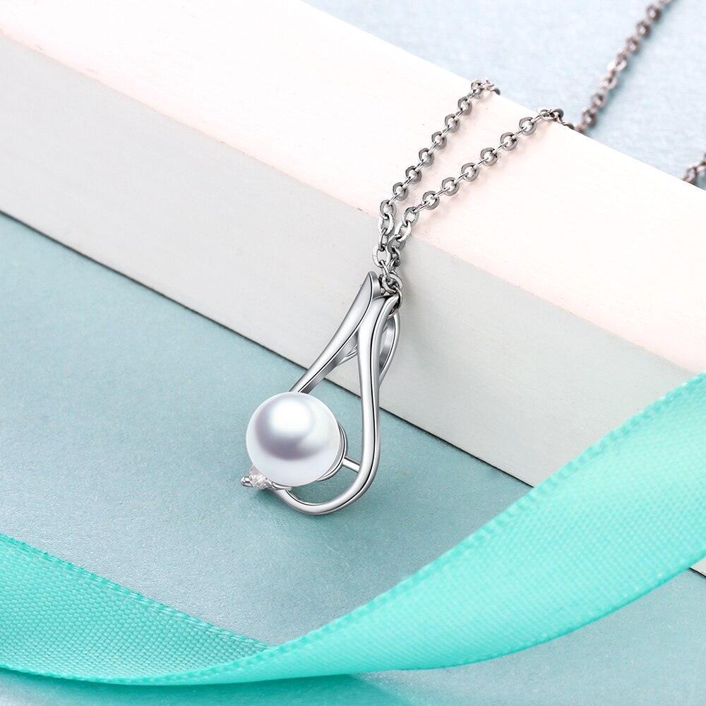 Women’s 925 Sterling Silver Necklace & Water Drop Shape Pendant with Pearl, Classic Fine Jewelry for Ladies - Personalized Jewel