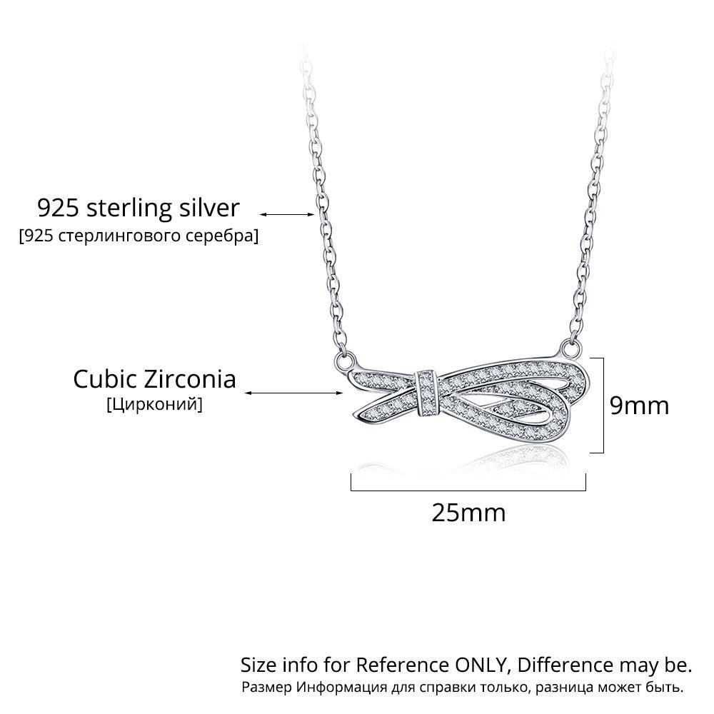 Women’s 925 Sterling Silver Romantic Pendant Necklace with Cubic Zirconia Stones, Trendy Fashion Jewelry for Ladies - Personalized Jewel