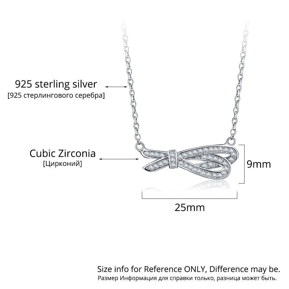 Women’s 925 Sterling Silver Romantic Pendant Necklace with Cubic Zirconia Stones, Trendy Fashion Jewelry for Ladies - Personalized Jewel