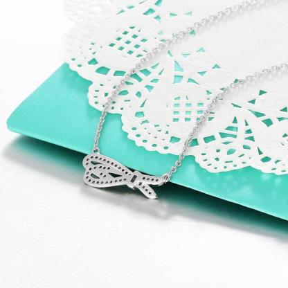 Women’s 925 Sterling Silver Romantic Pendant Necklace with Cubic Zirconia Stones, Trendy Fashion Jewelry for Ladies - Personalized Jewel