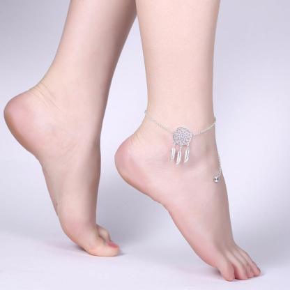 Women’s Fashion Foot Chain, Silver Color Anklets, Casual Jewelry for Girls - Personalized Jewel