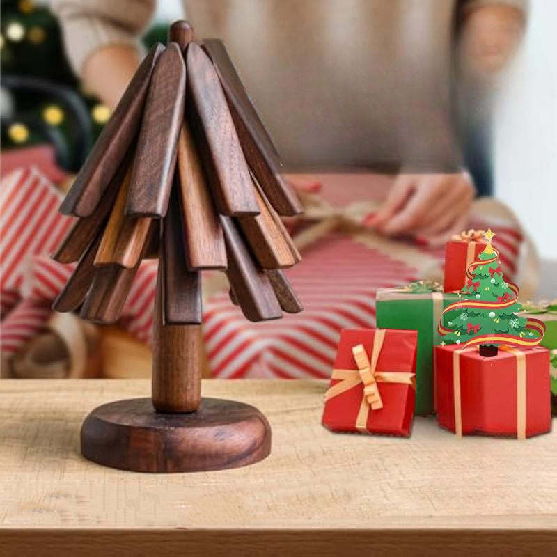 Expandable Wooden Table Tree Coaster Set-Personalized Jewels