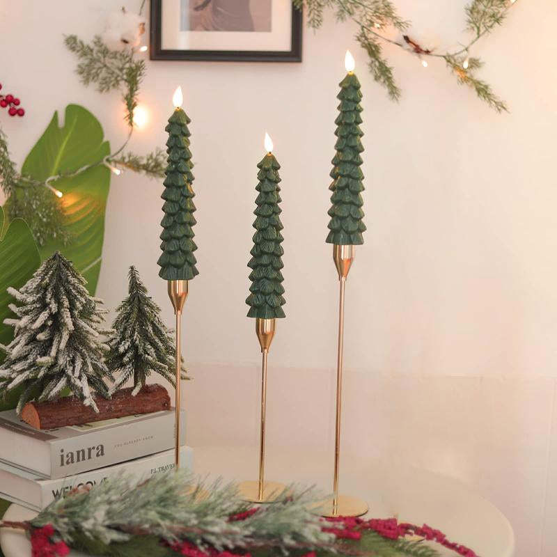 Flameless Pine Tree Candles Set With Remote Control-Personalized Jewels