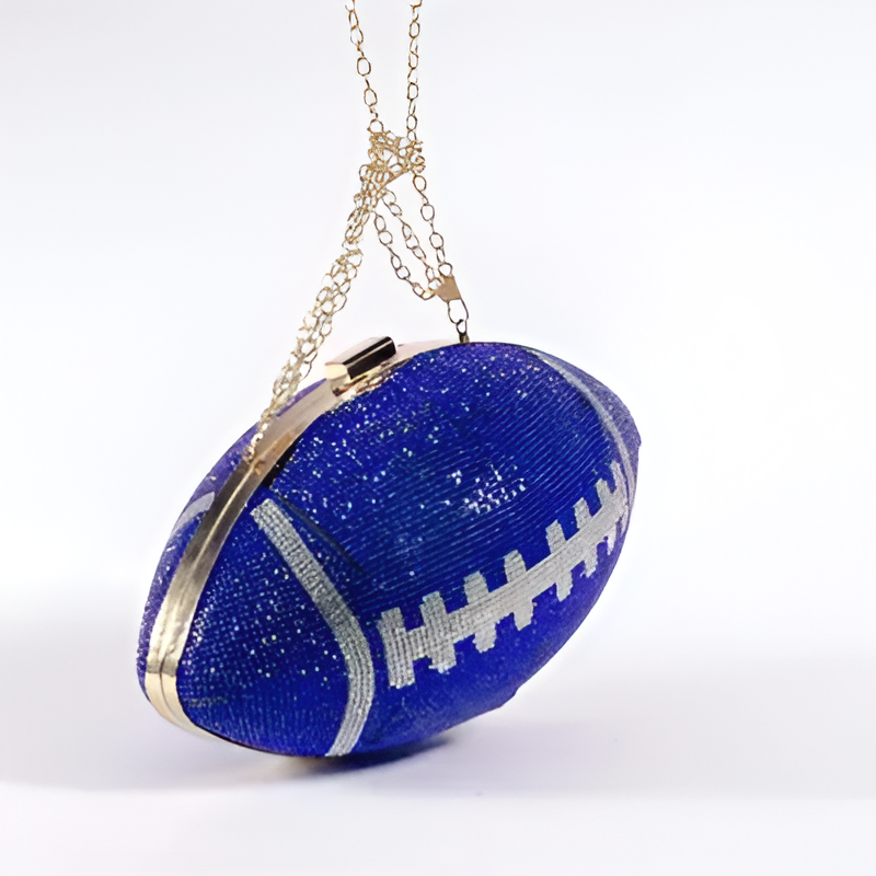 Football Purse Blue Jewel Practical Clutch For Womens Evening Outfits