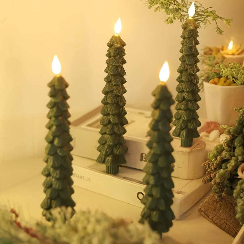 Flameless Pine Tree Candles Set With Remote Control-Personalized Jewels