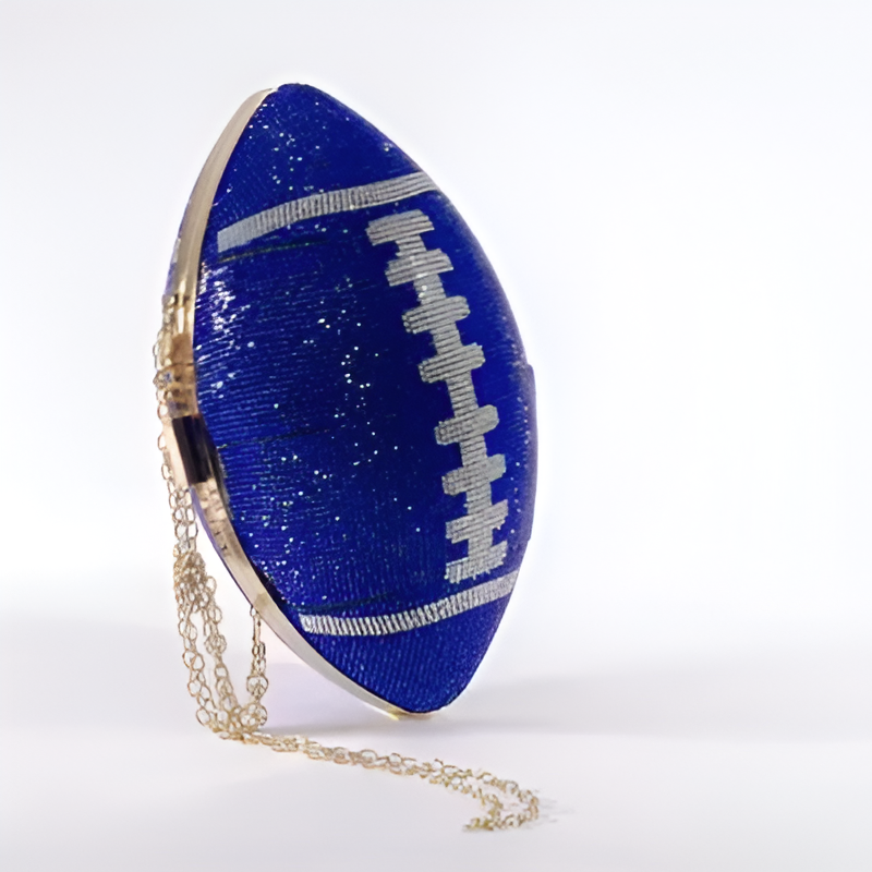 Football Purse Blue Jewel Practical Clutch For Womens Evening Outfits