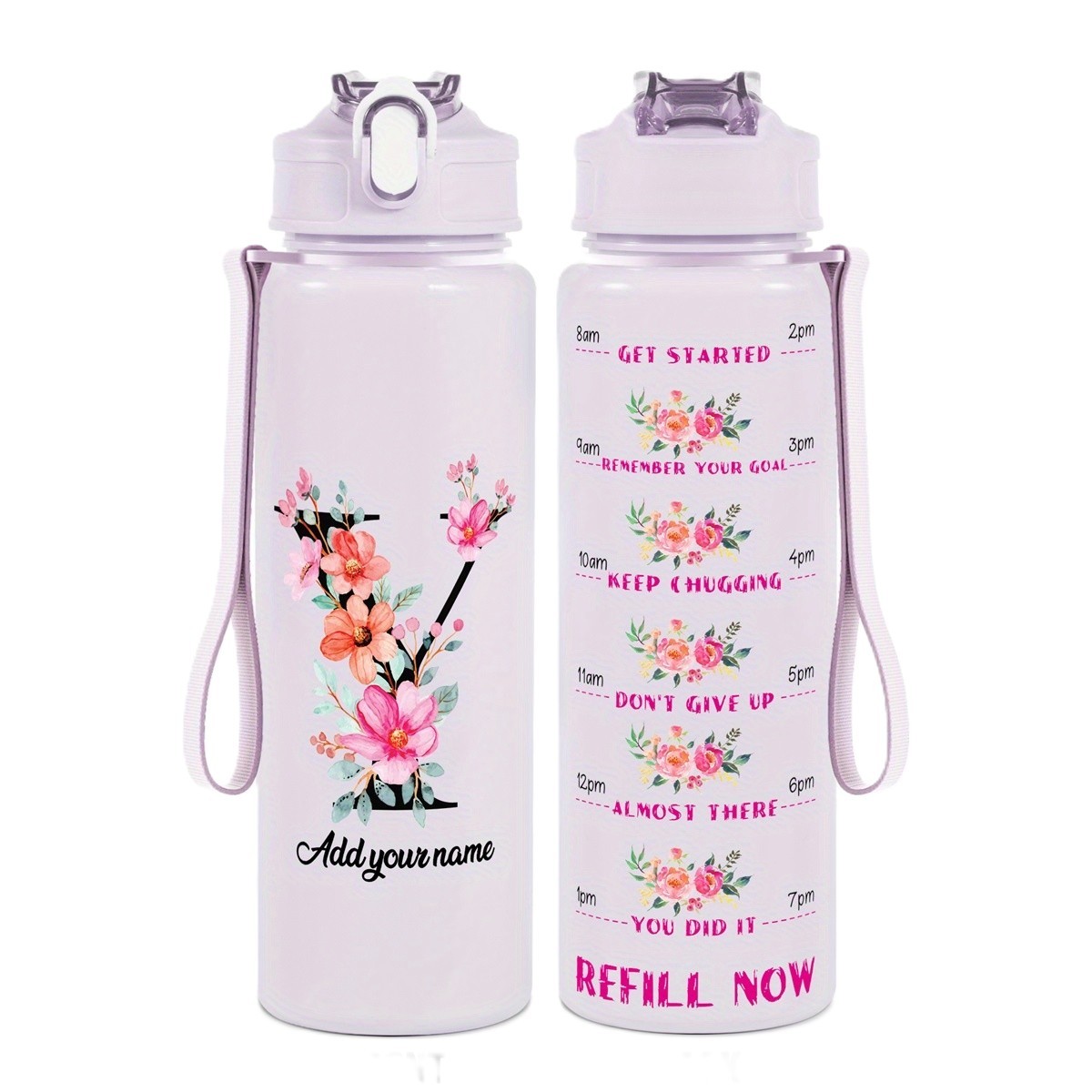Personalized Water Tracker Bottle With Custom Name
