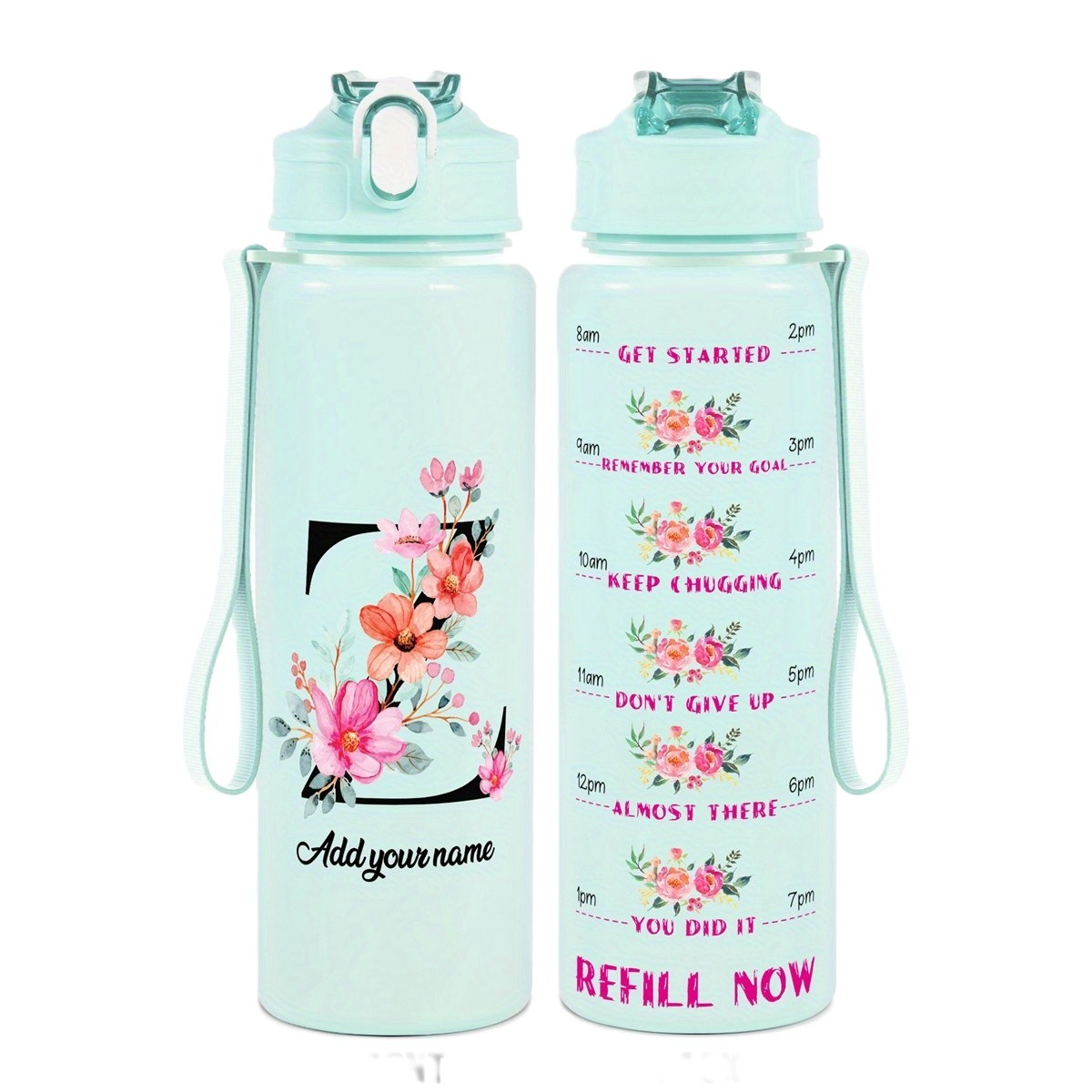 Personalized Water Tracker Bottle With Custom Name