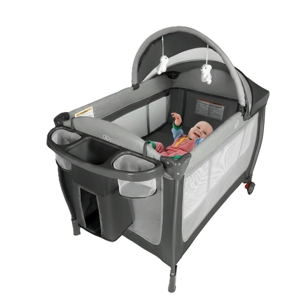 4 In 1 Portable Baby Playard with Bassinet And Changing Table For Infants