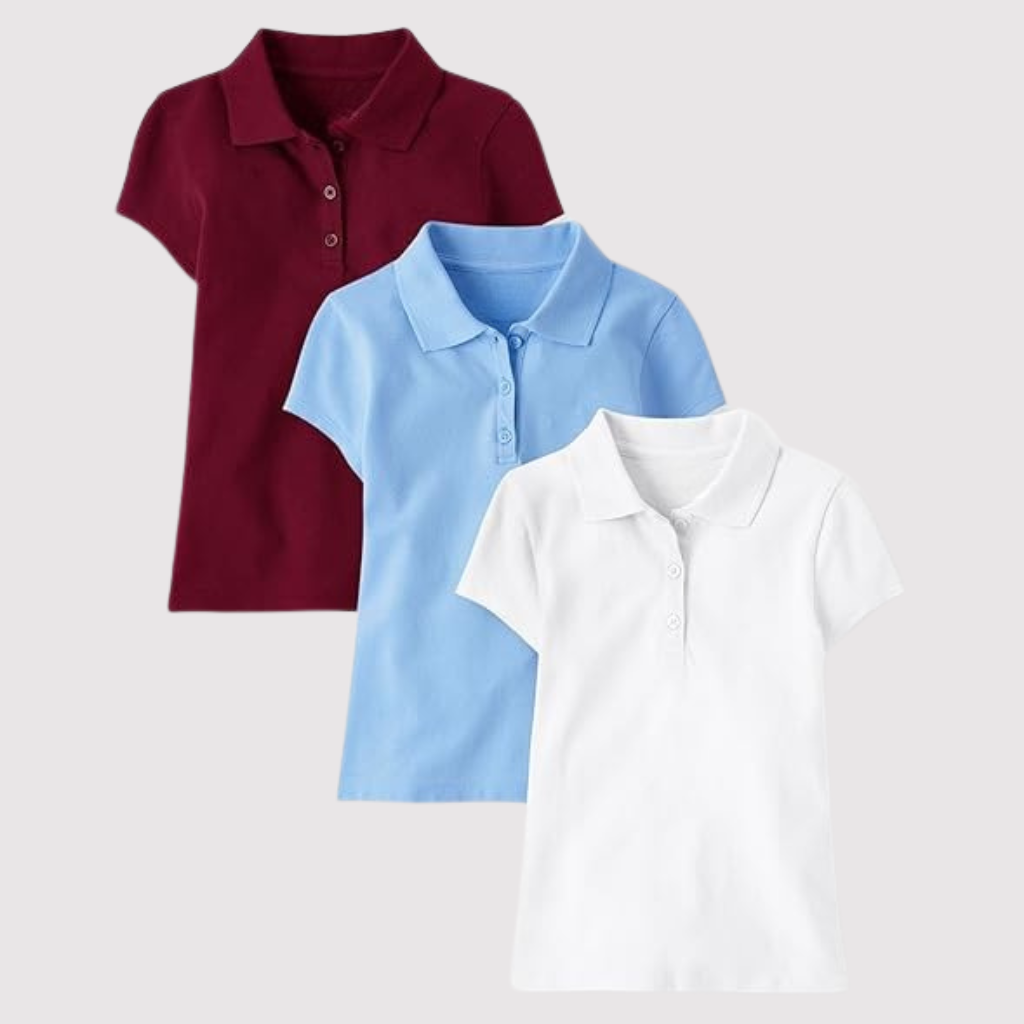 Pack Of 3 Short Sleeve Pique Shirt