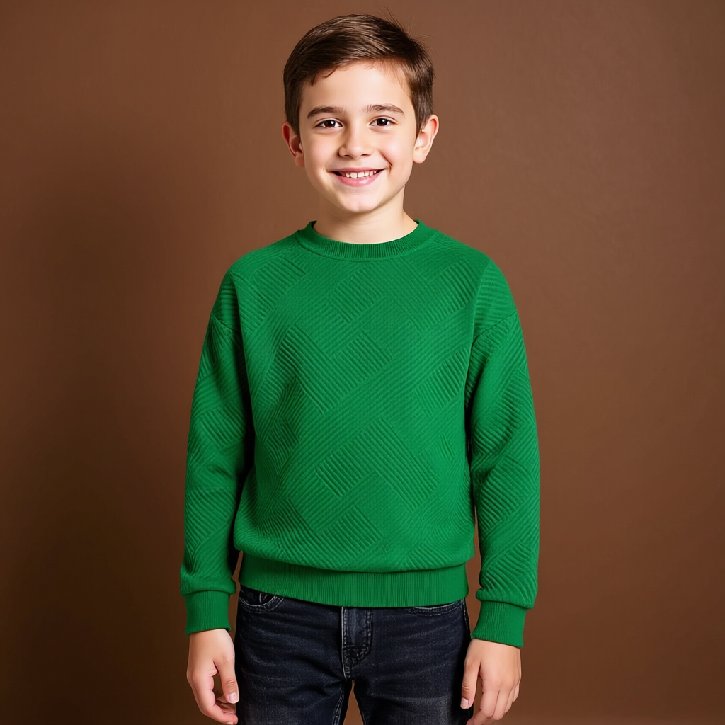 Boys Geometric Pattern Sweatshirts with Long Sleeves Pullover Style