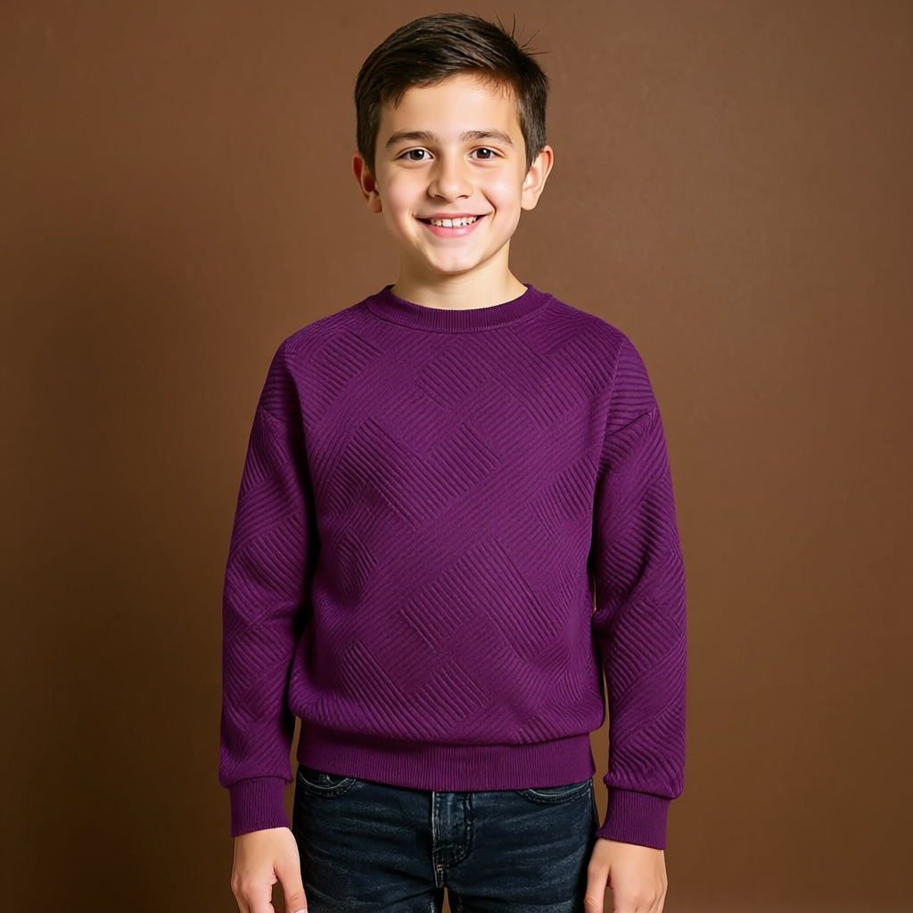 Boys Geometric Pattern Sweatshirts with Long Sleeves Pullover Style