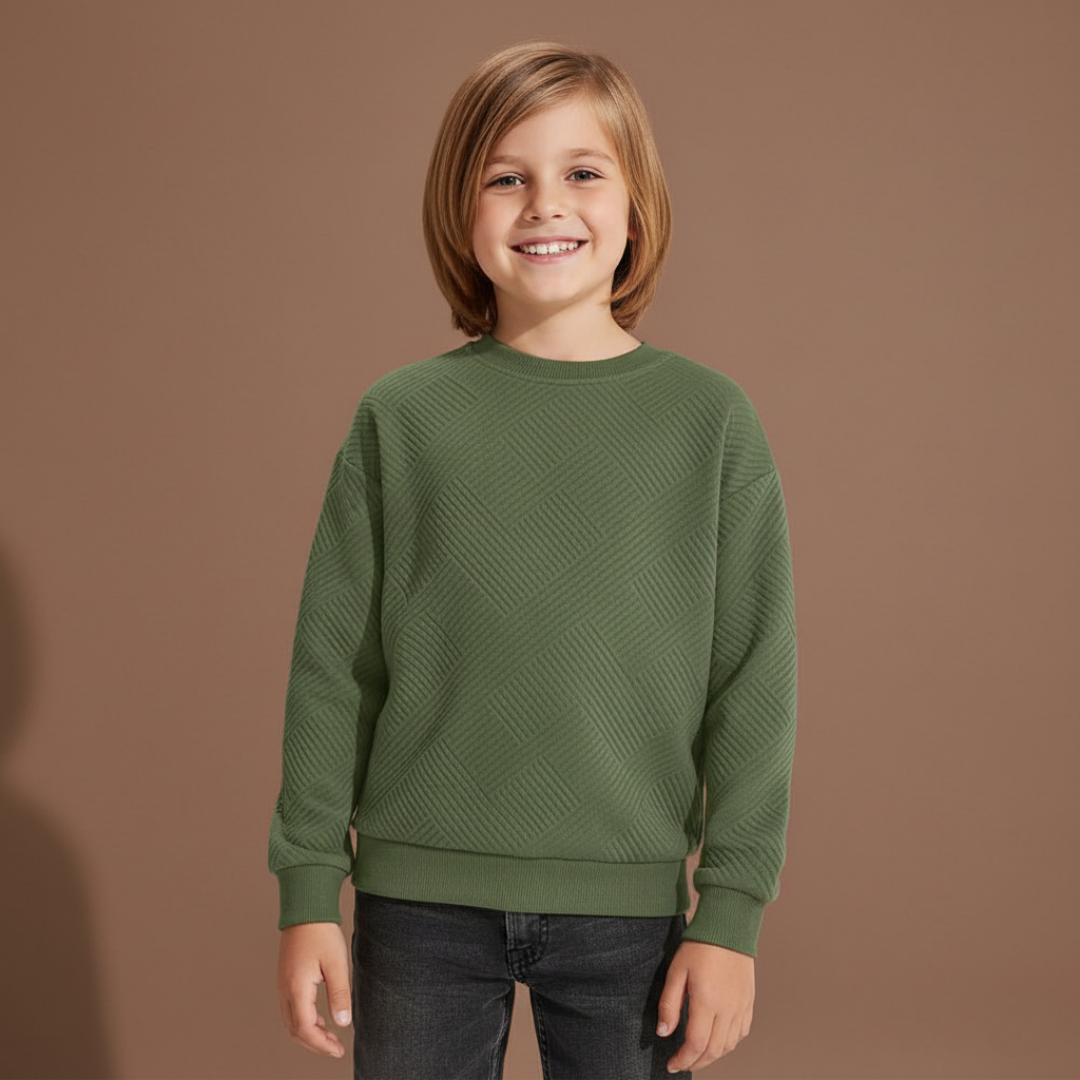 Boys Geometric Pattern Sweatshirts with Long Sleeves Pullover Style