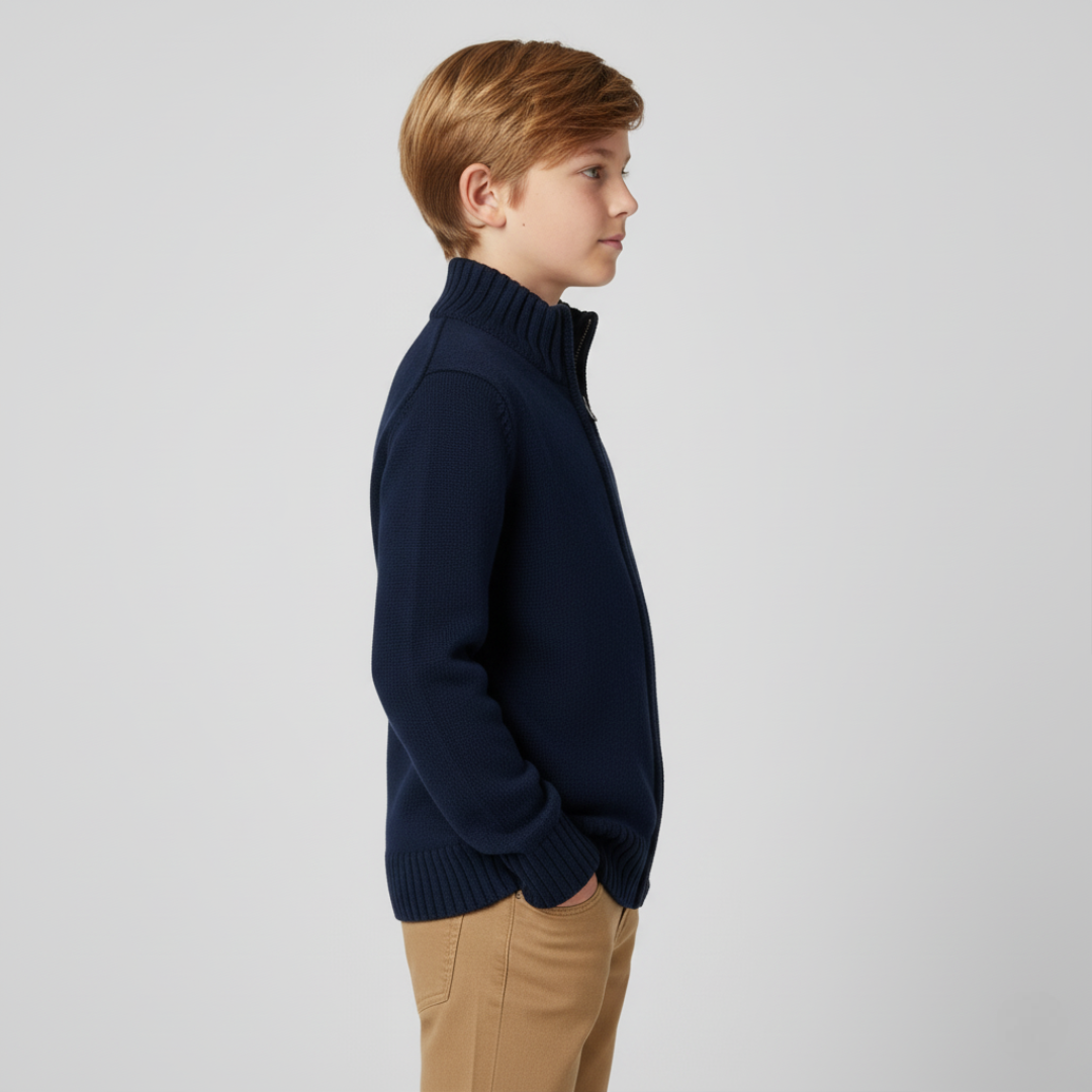 Boy Long Sleeve Full Zip Sweater