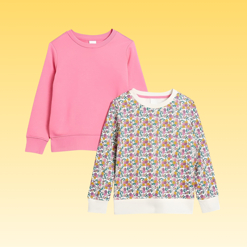 Pack of 2 Girls and Toddlers Fleece Crewneck Pullover Sweatshirts