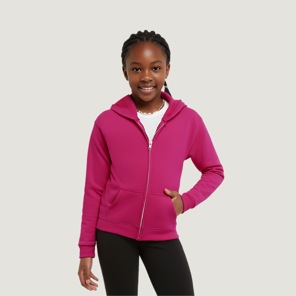 Girls Soft Ecosmart Full Zip Hoodie