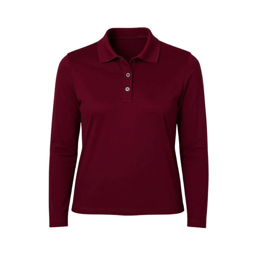 Girls Long Sleeve Pique Polo