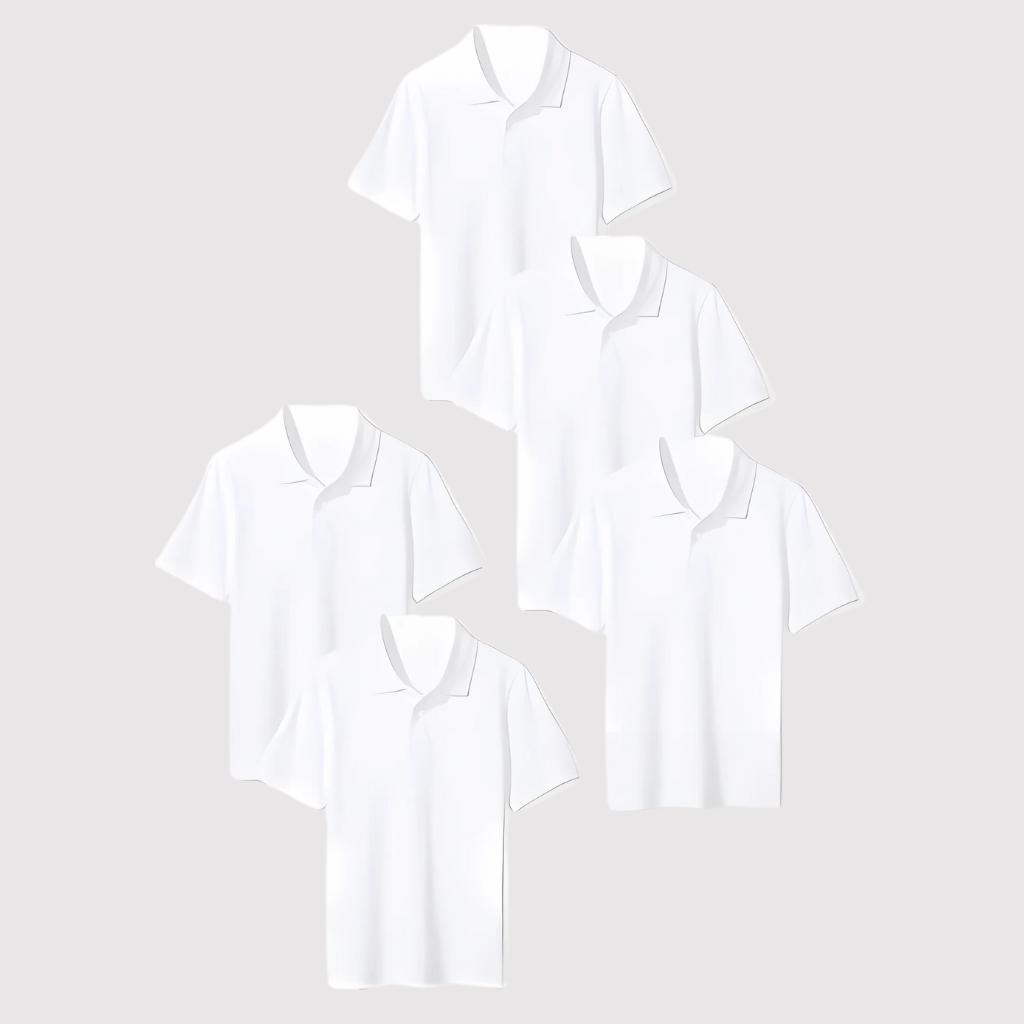 Pack Of 5 Short Sleeve School Uniform Shirts For Toddlers