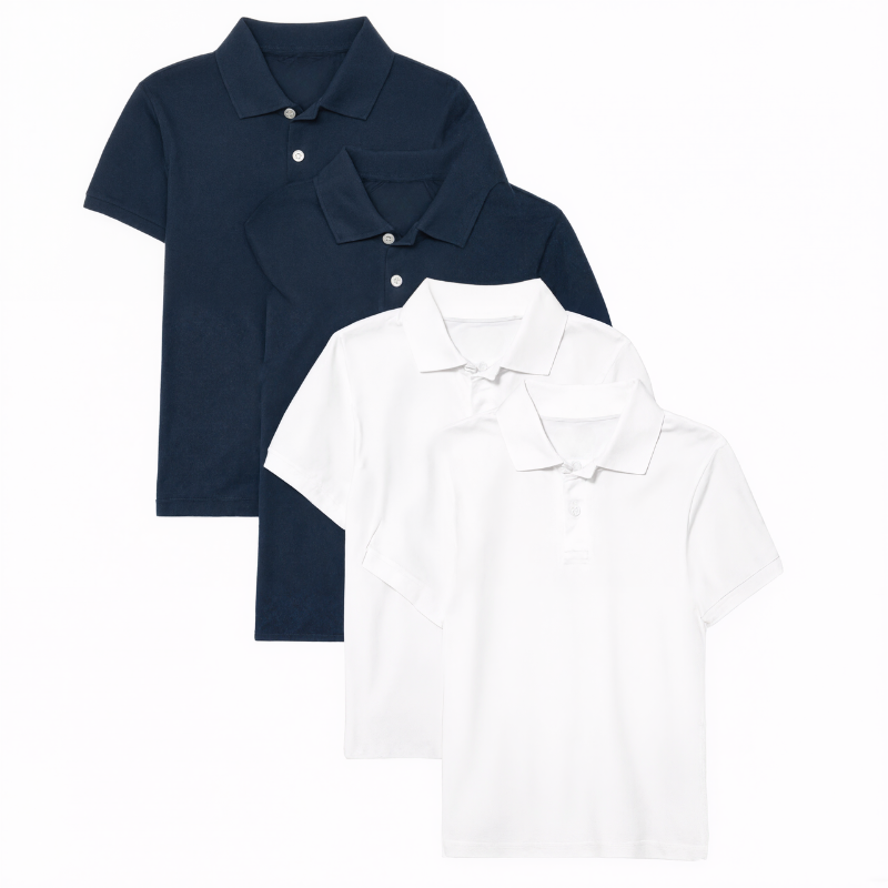 Pack Of 4 Boys Short Sleeve Pique Polo T Shirts