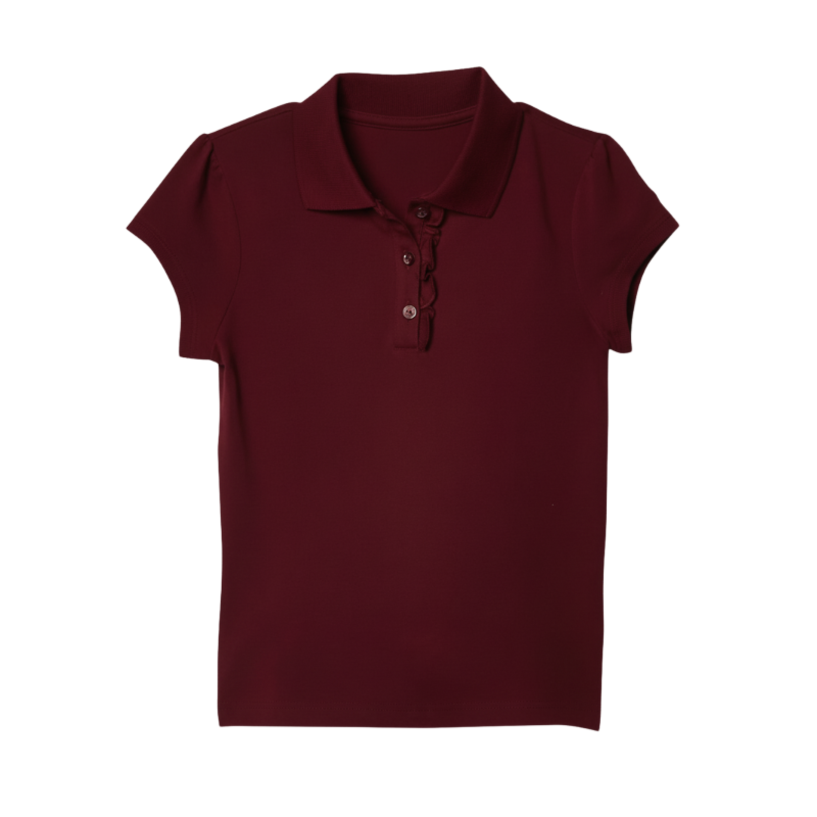 Short Sleeve Ruffle Pique Polo For Girls