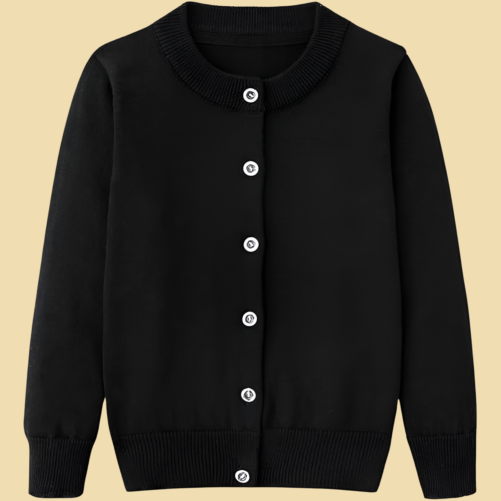 Girls Cotton Knit Cardigan Long Sleeve Sweater