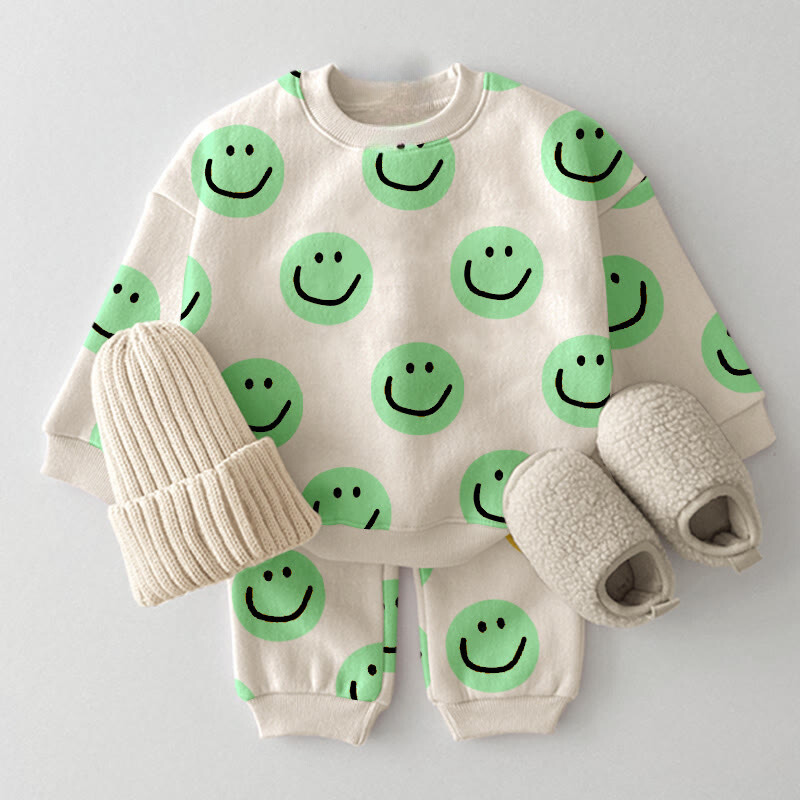 Baby Toddler Casual Printed Smiley Set-Cozy Stroller