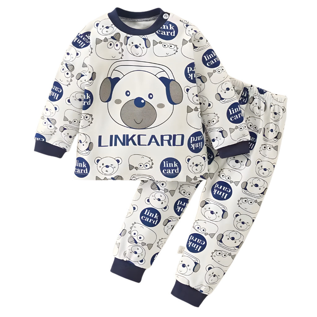 Comfortable Pajama Set With Cartoon Design For Boys
