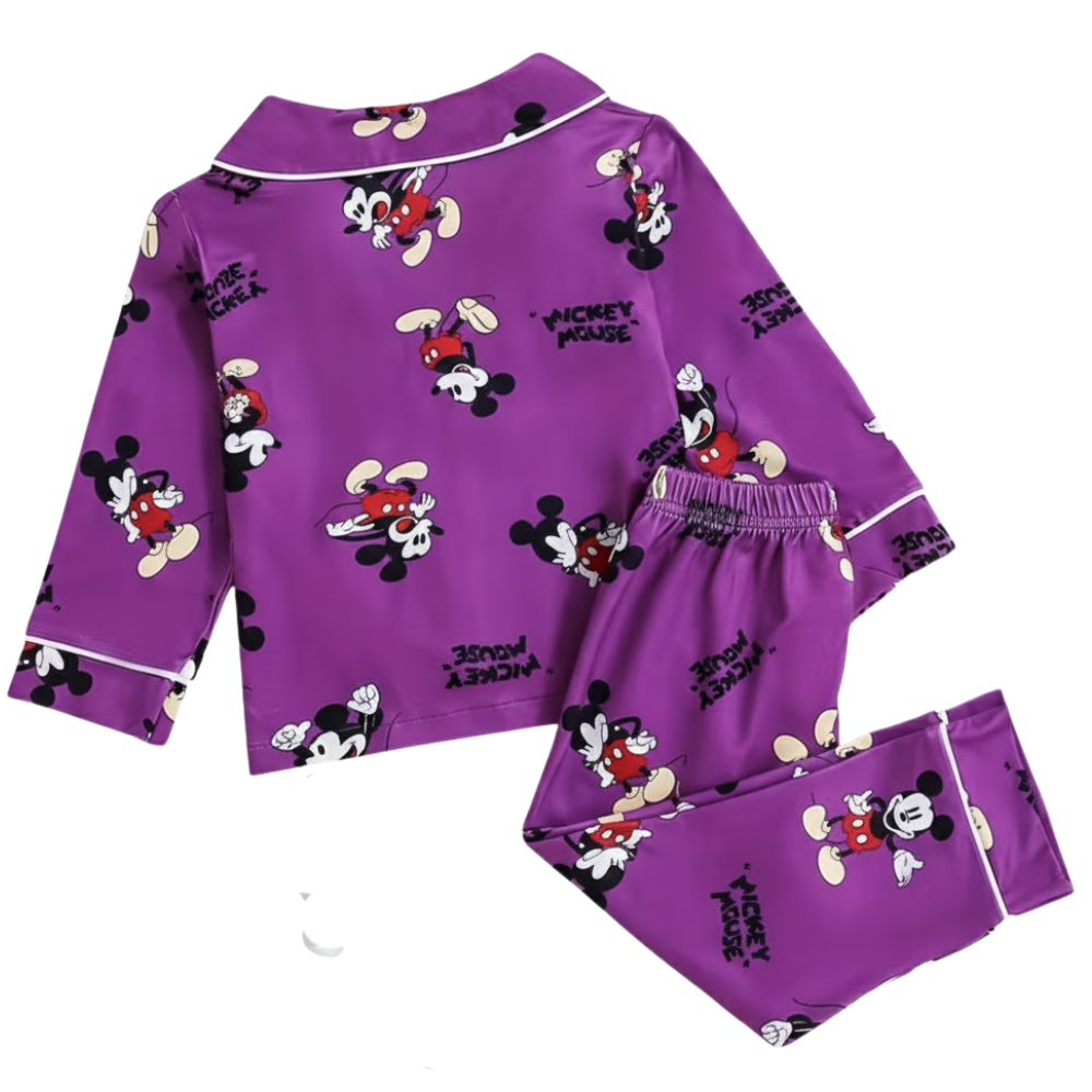 Character Mouse Print Button Pajama Set