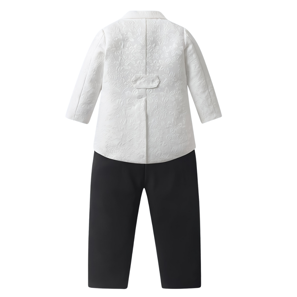 Plaid Tailcoat Outfit Set With Bow