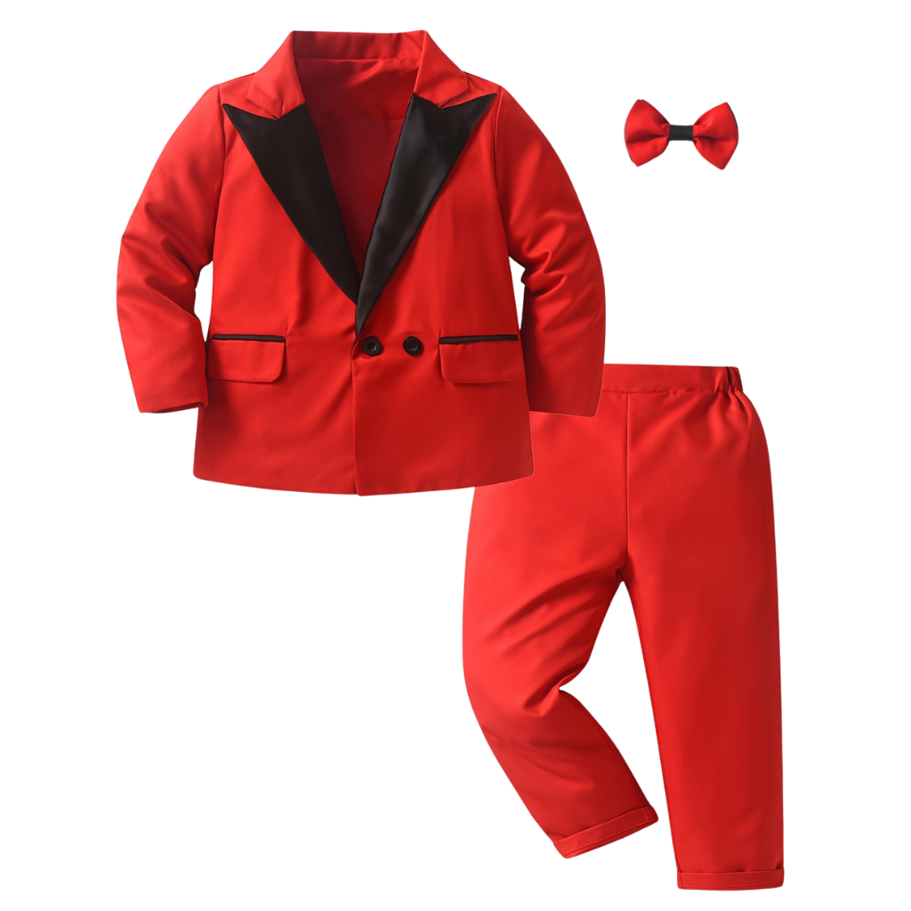 Blazer Set With Bow Tie And Pant For Boys