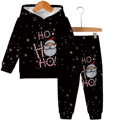 Christmas Themed Hoodie Pants Set For Boys