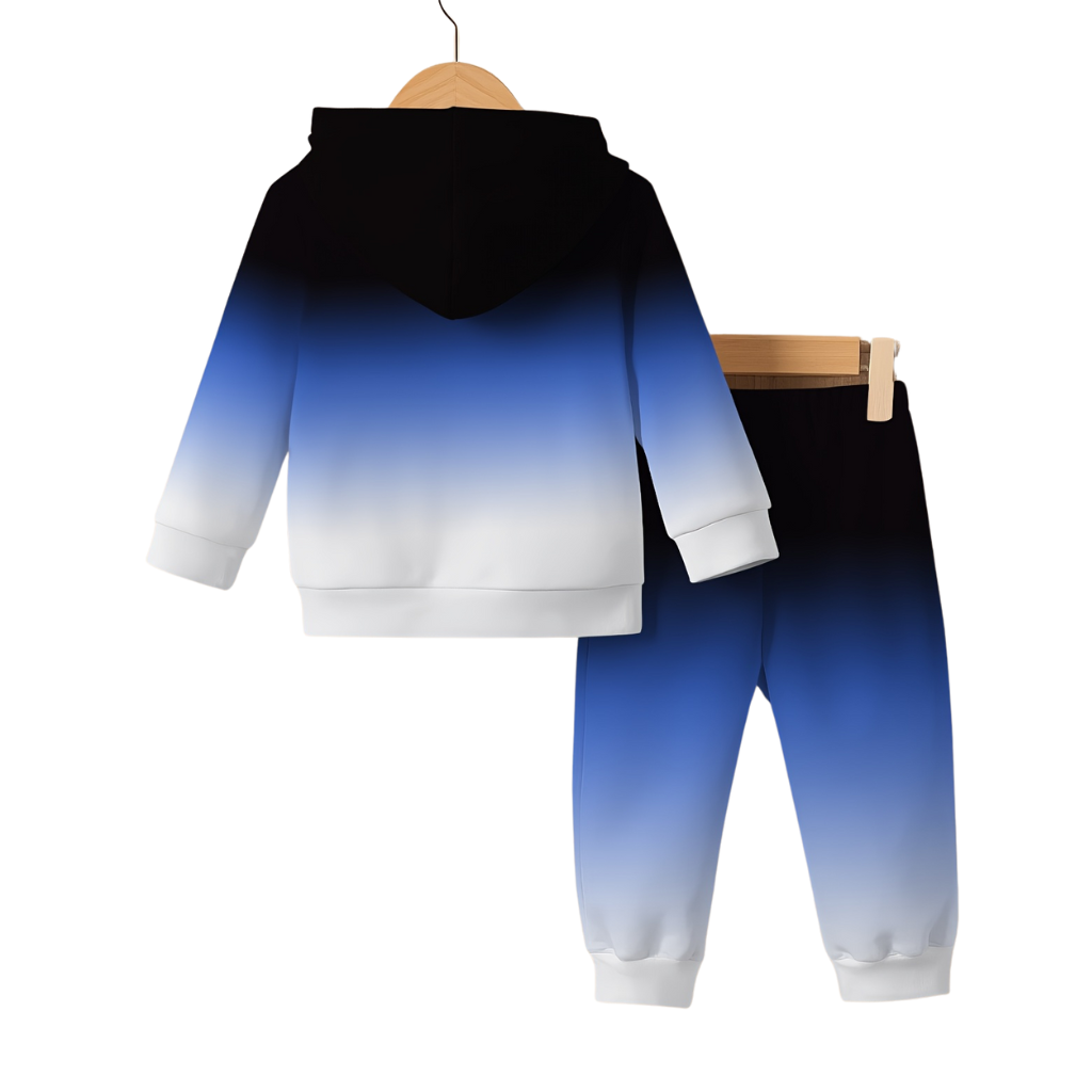 Gradient Style Hooded Sweatshirt Set For Baby Boy