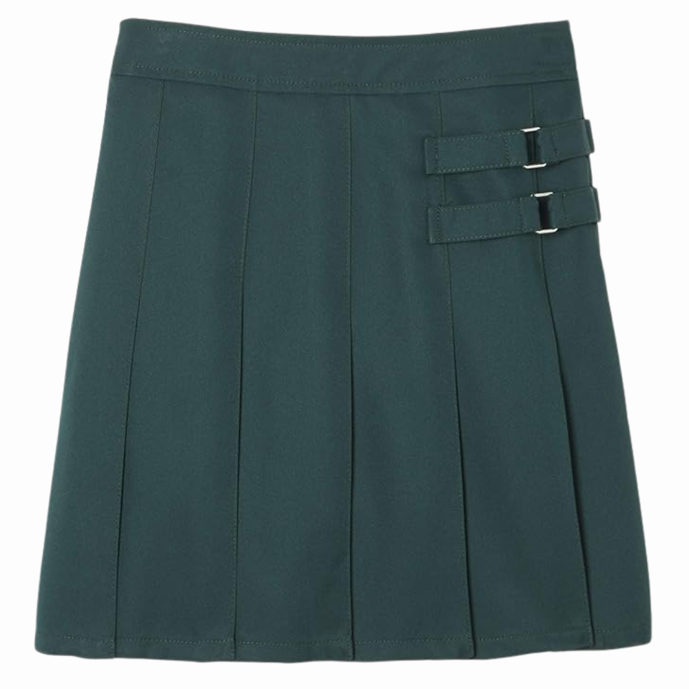 Girls Adjustable Waist Pleated Scooter Skirt with Built-in Shorts