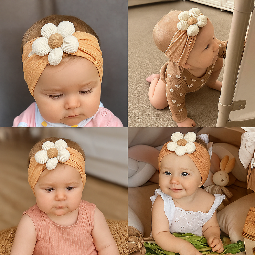 Baby Flower Soft Headbands For Baby Girls Pack Of 3